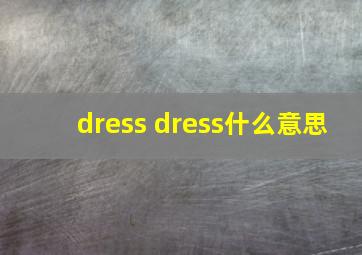 dress dress什么意思